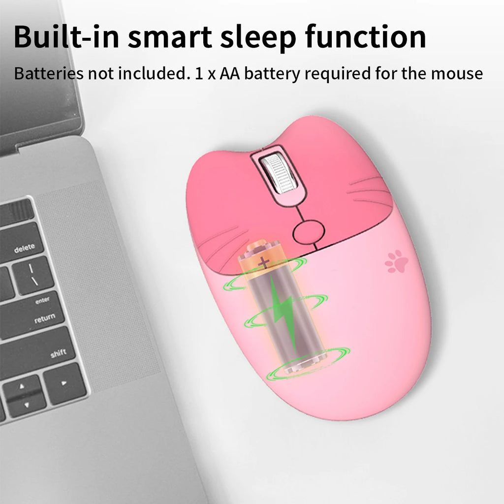 MOFii Cute Cat Wireless Mouse, 2.4G Plug & Play,