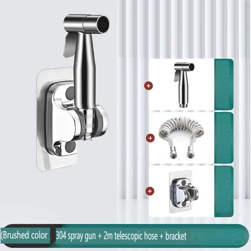 Handheld Bidet Sprayer Set Stainless Steel Spray Gun Shower