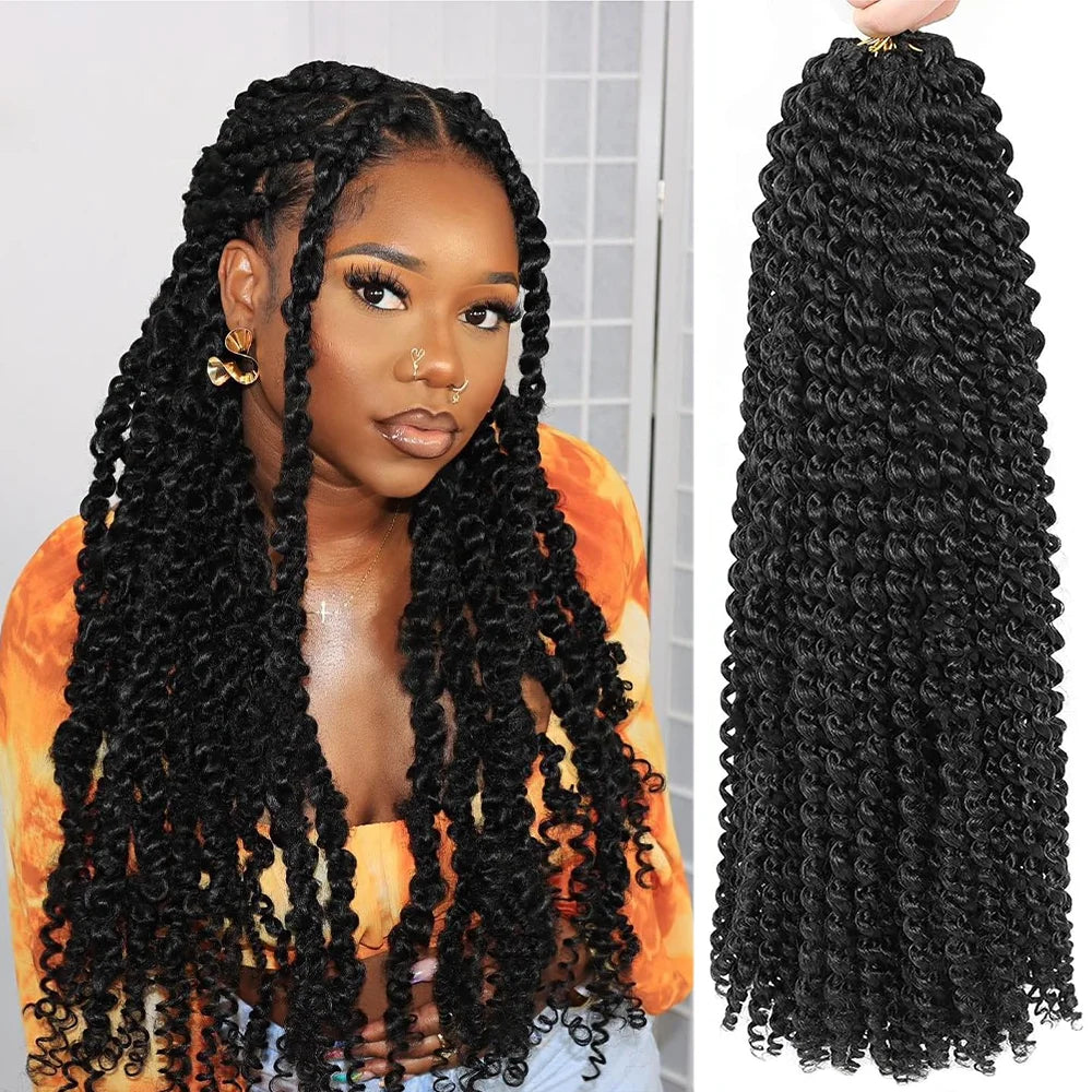 Passion Twist Crochet Hair 22Inch 7Pack Water Wave