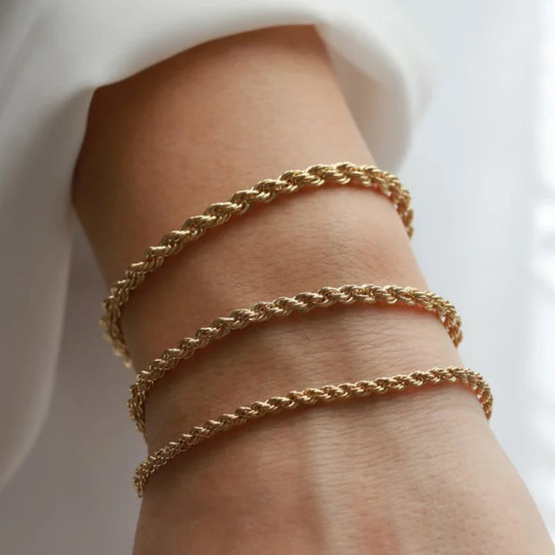 Vnox Unisex Rope Chain Bracelets for Men Women