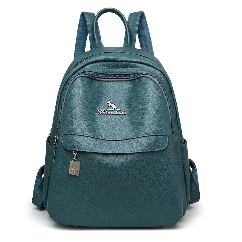 2024 New Women's Shoulder Bag High Quality Leather Backpack Luxury Designer Brand Backpack Large Capacity Girl Travel Book Bag