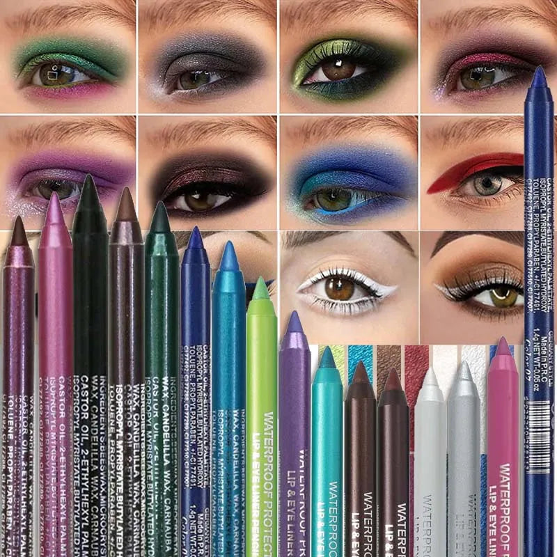 17 Colors Pearlescent Eyeliner Pencil Waterproof Long-lasting