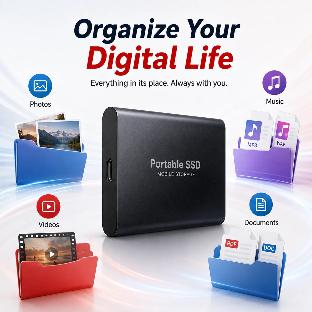 1TB 2TB Shockproof Portable External Hard Drive USB3.2 Type-C SSD