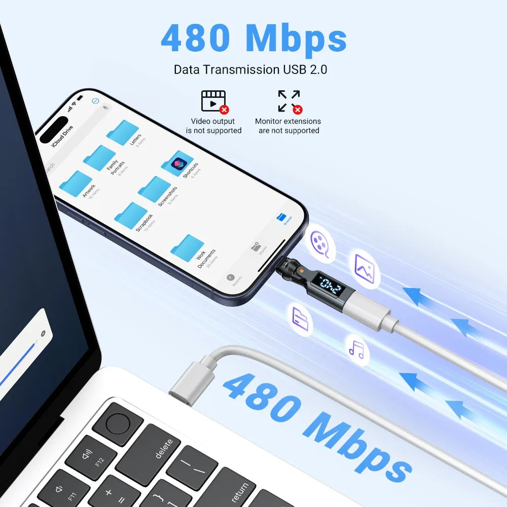 AUFU 9Pin Digital Display Magnetic OTG Adapter