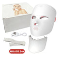 Wireless 7 Color Photon Face Neck Mask Red Light Anti Wrinkle