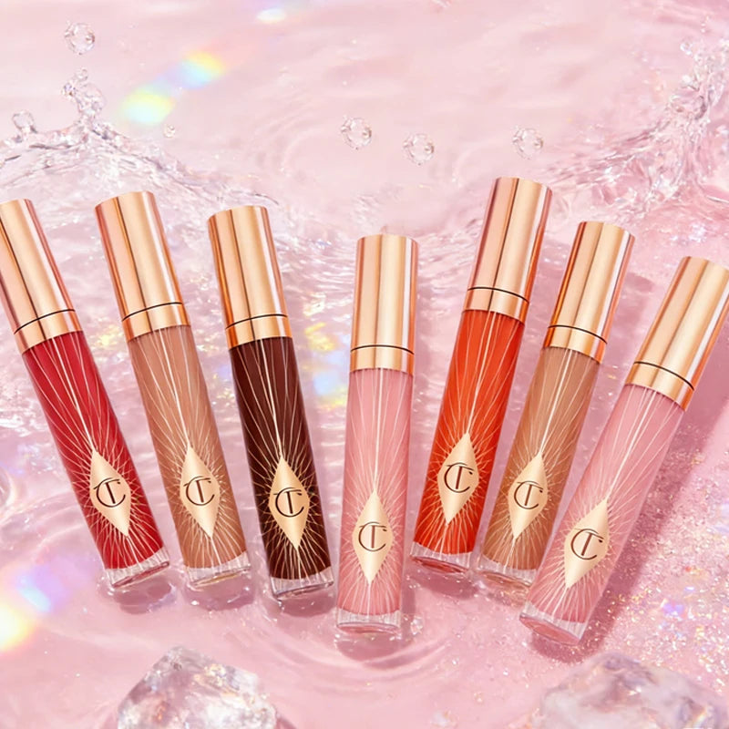 Charlotte Tilbury CT Makeup Set Water Light Collagen Lip Moisturizer Pressed Powder for Flawless Finish Four-color Eyeshadow