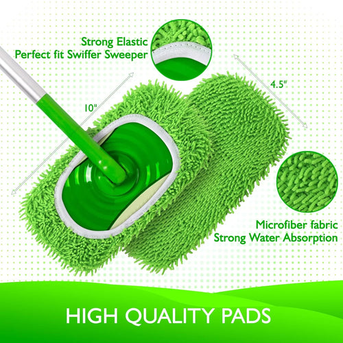 2 Pack Reusable Dry Sweeping Cloths Microfiber Wet Mop Pads