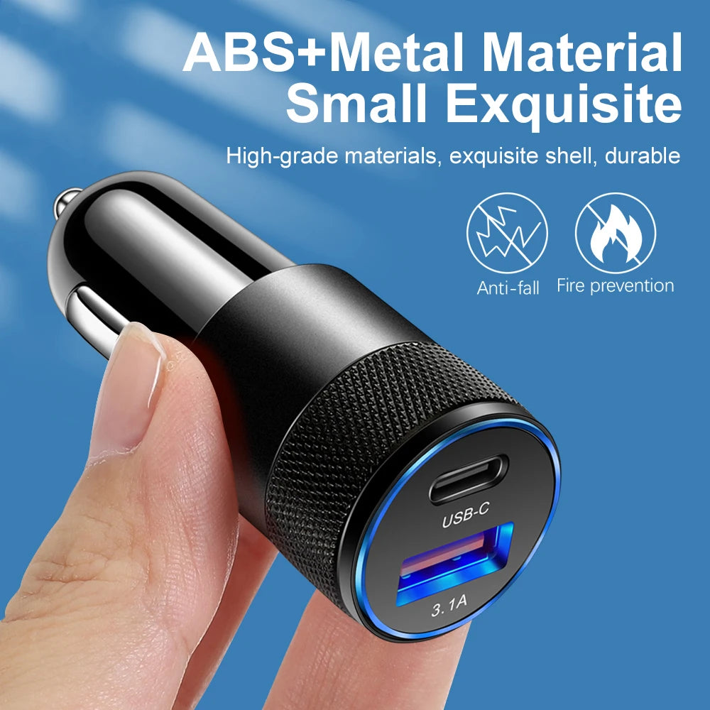 Dual Ports Fast Charging Mobile Phone Type-C Adapter PD 12W USB