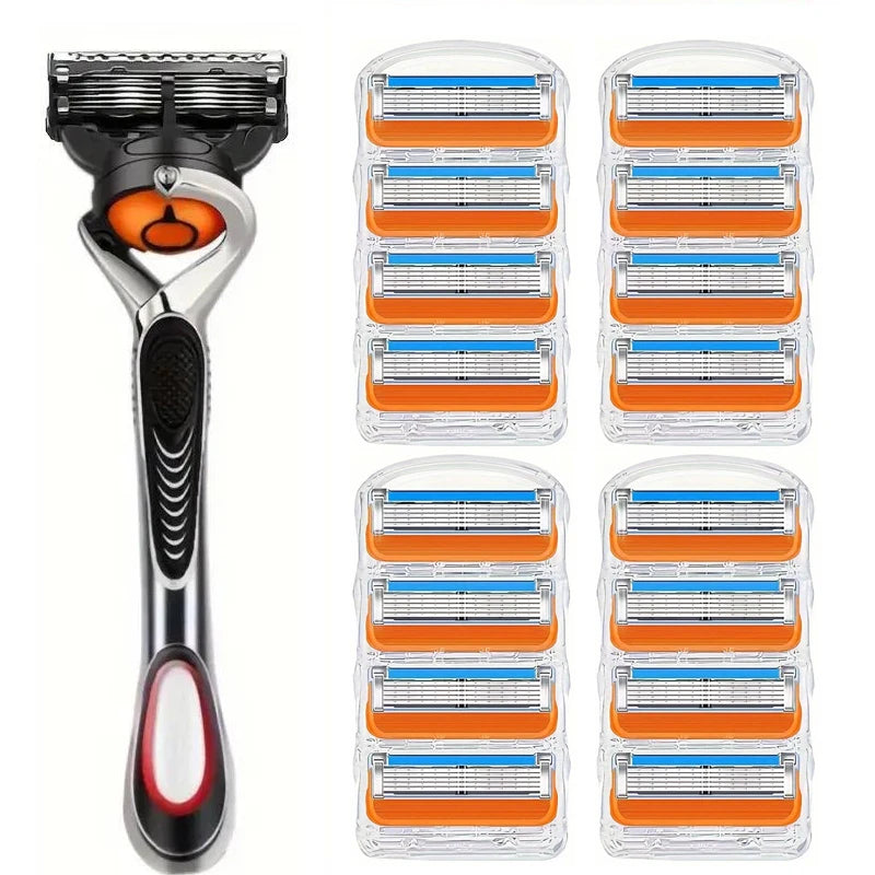 4/12/16 Pcs 5-layer Men's Razor Fusion Pro Power Shaving Shaver Male Face Beard Hair Trimmer 5 Layer Blades Replacement Refills