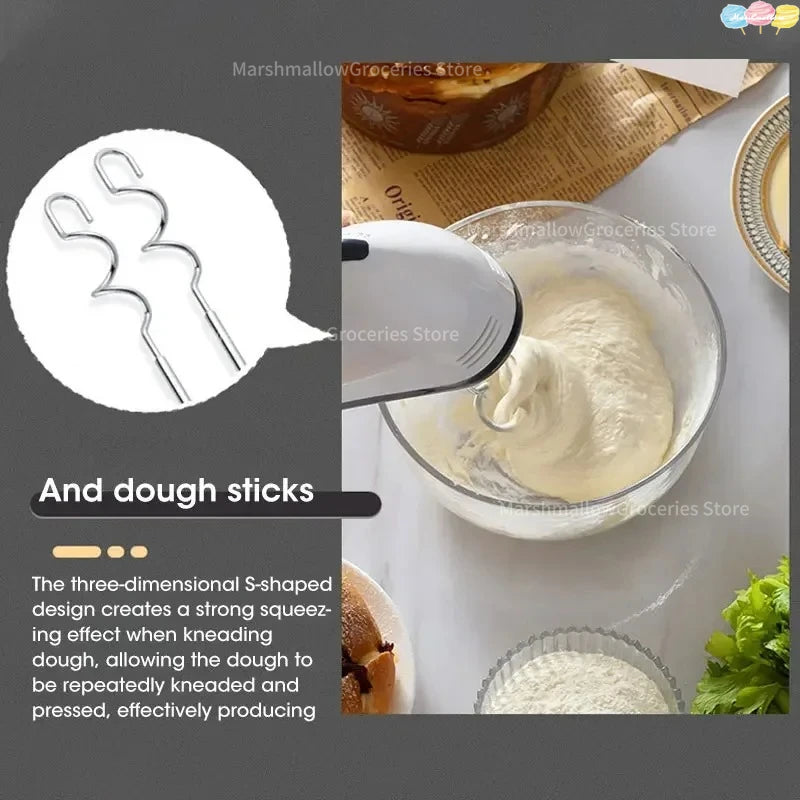 7-Speed Electric Hand Mixer Automatic Blender for Cream, Egg, Cake, Dough