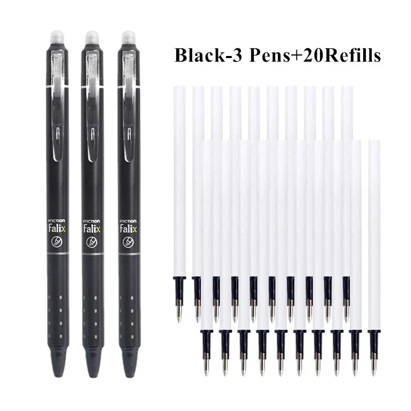 0.5mm Retractable Erasable Gel Pens Set with Refills