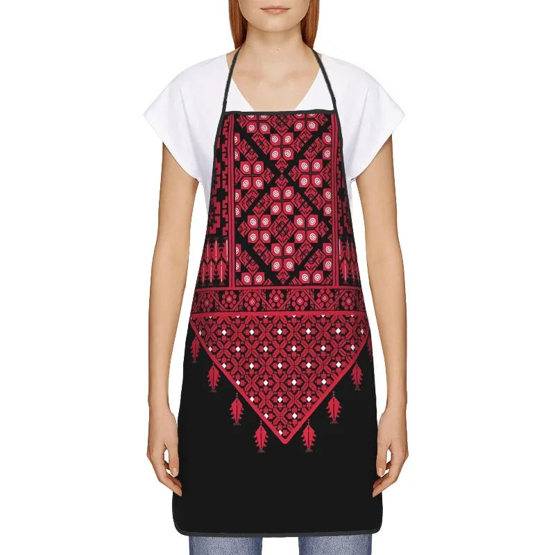 1pc Of BBQ Apron Featuring A Retro Ethnic Design