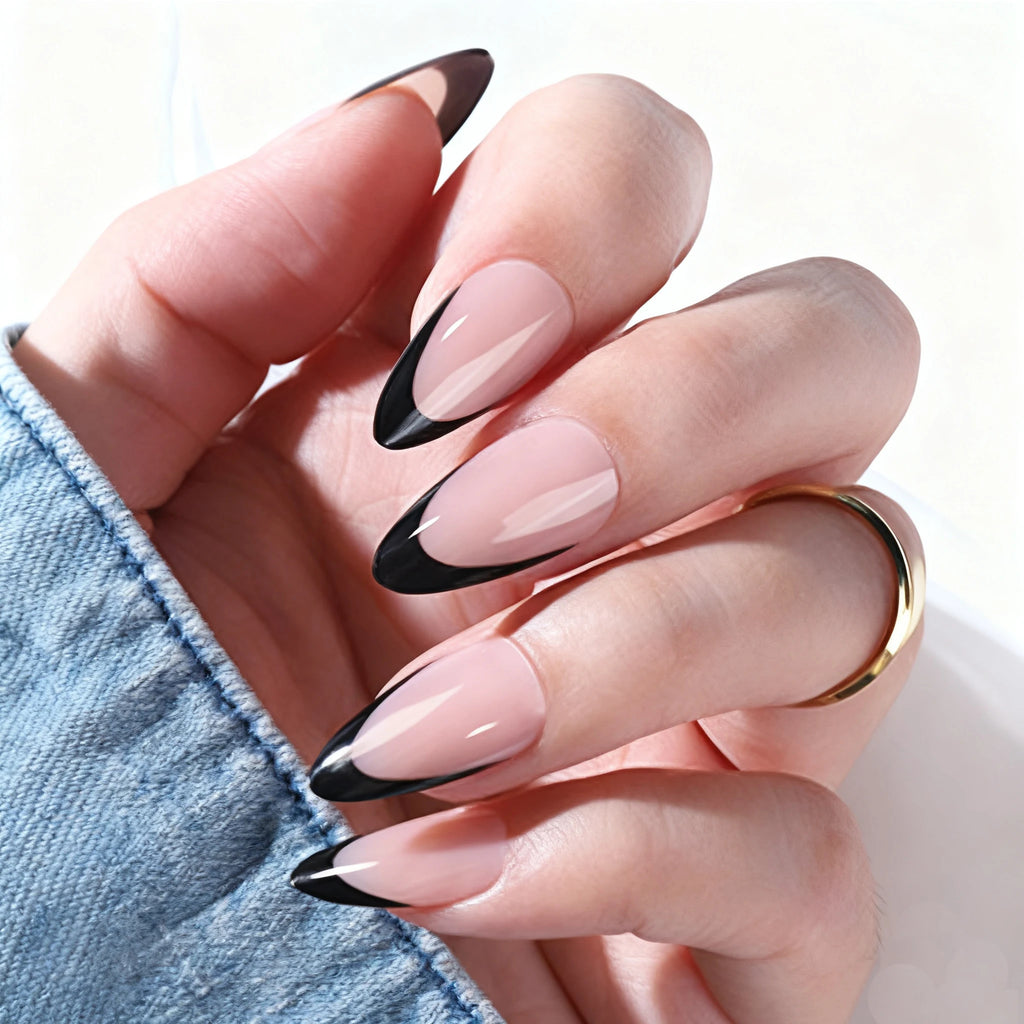 120pcs Pressed French Edge Almond False Nail Acrylic Reusable False Finger Acrylic False Nail Date And Daily Wear