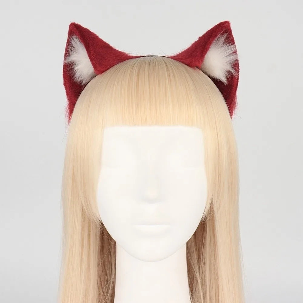 Cute Animal Cat Ears Headband Furry Artificial Gothic Headband Gothic
