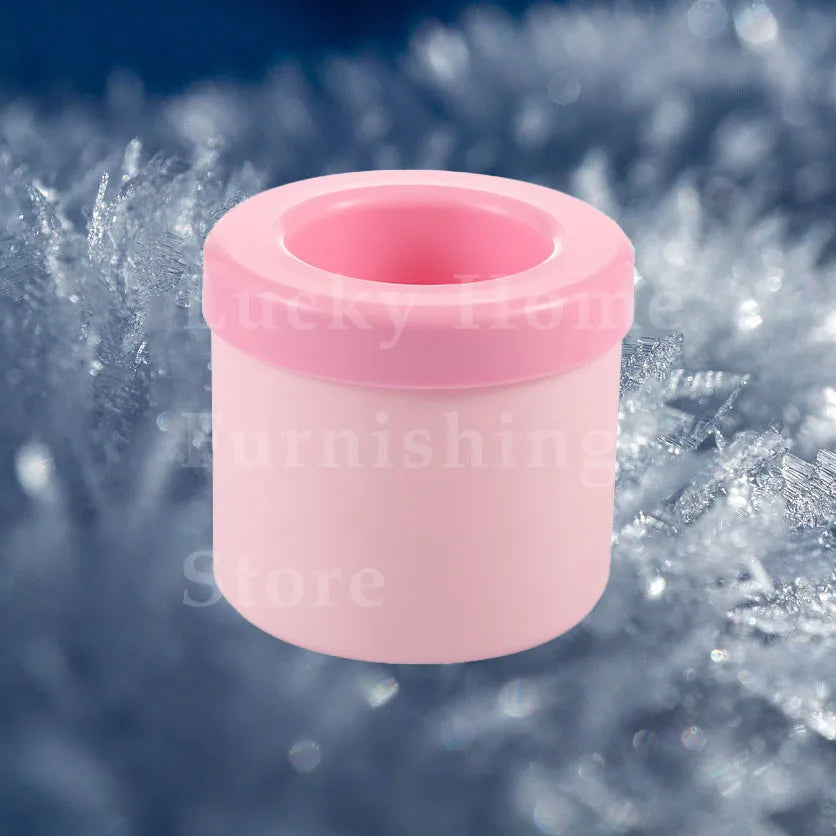 2-in-1 2/1pcs Ice Bucket & Maker, Round Silicone Mold with Quick Freeze Tray