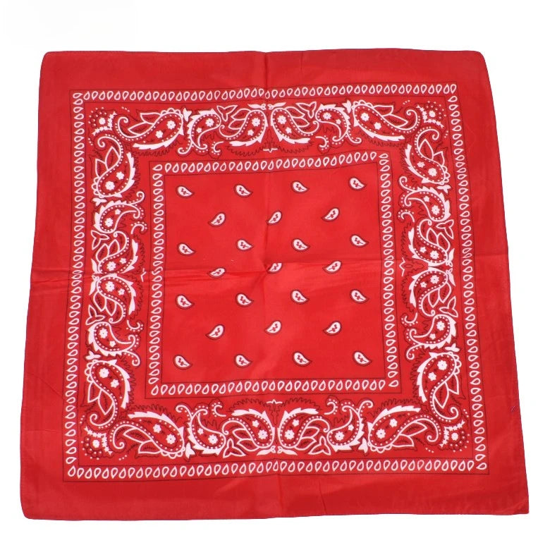 Fashion Hip Hop Wine Red Hair Scarf Unisex Retro Square Scarves Headwear Bandanna Hair Band Neck Wrist Wrap Band Accessories
