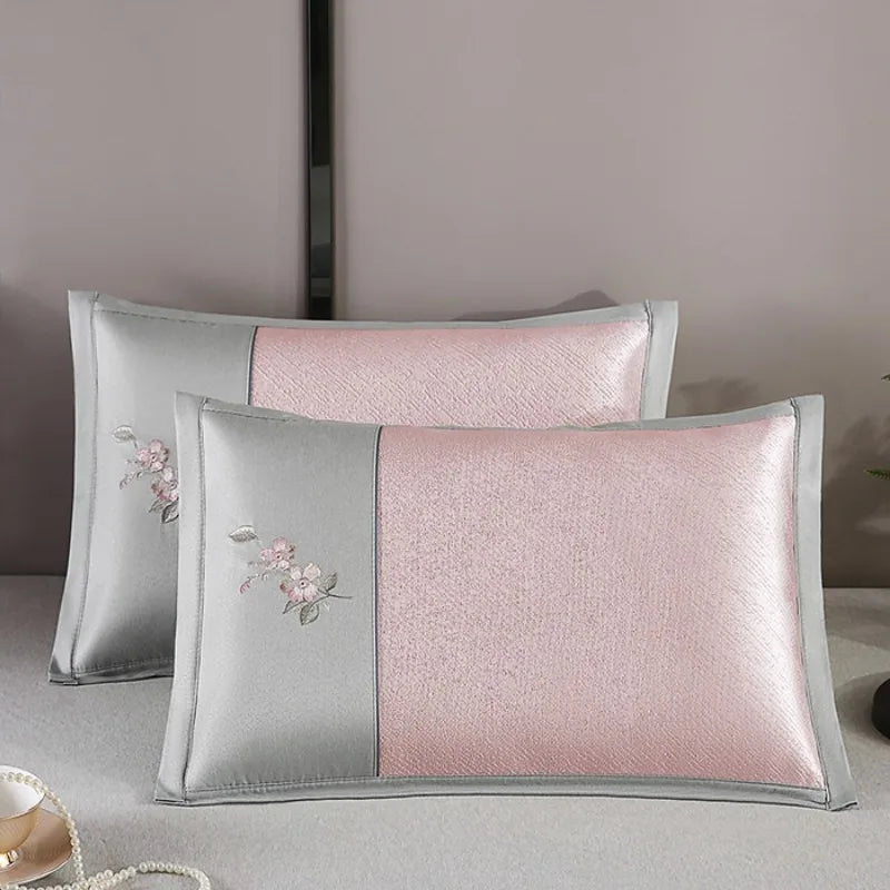 1PCS spring and summer new embroidered ice vine summer cool pillow to help sleep dormitory ice silk pillow