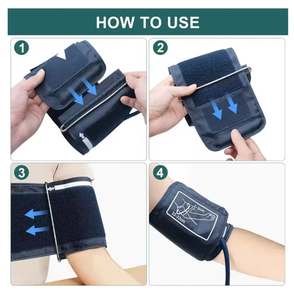 Automatic Digital Arm Blood Pressure Monitor Sphygmomanometer Tonometer Tensiometer Heart Rate Pulse Meter BP Monitor Healthy
