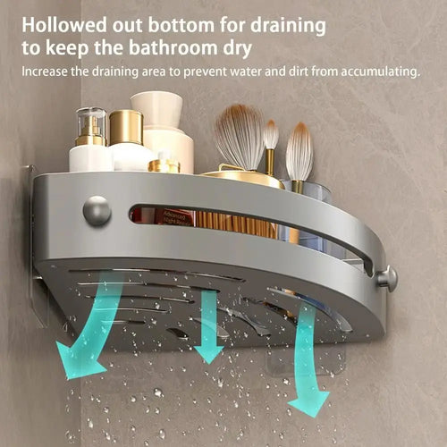 1/2/3Pcs Durable Punch-free Bathroom Shelves Wall-mounted Large Capacity Bathroom Corner Shelf Triangle Save Space Soap Rack