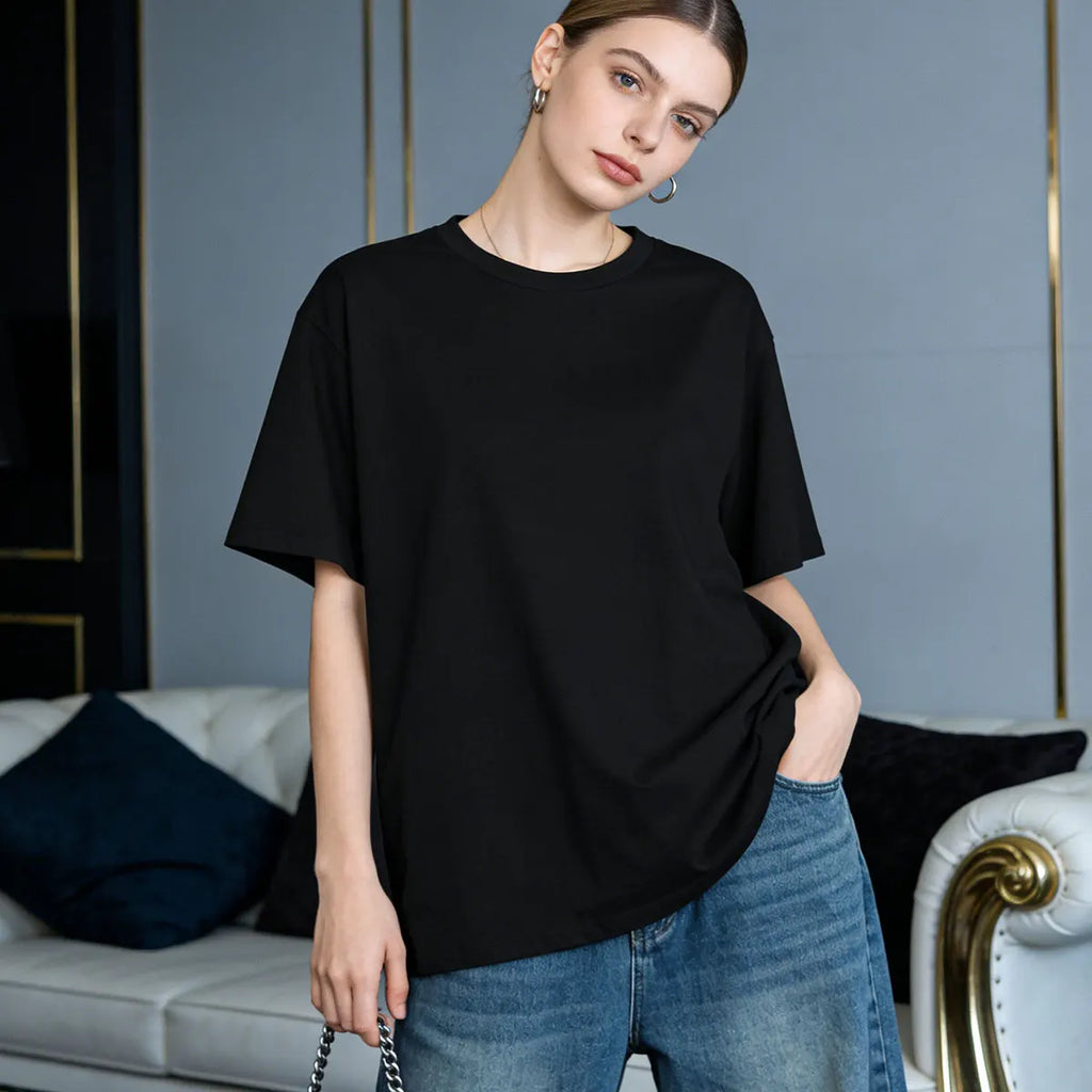 100% Cotton T shirt 5 Pack Soft Breathable Colorfast Men's Women's Summer Crew neck