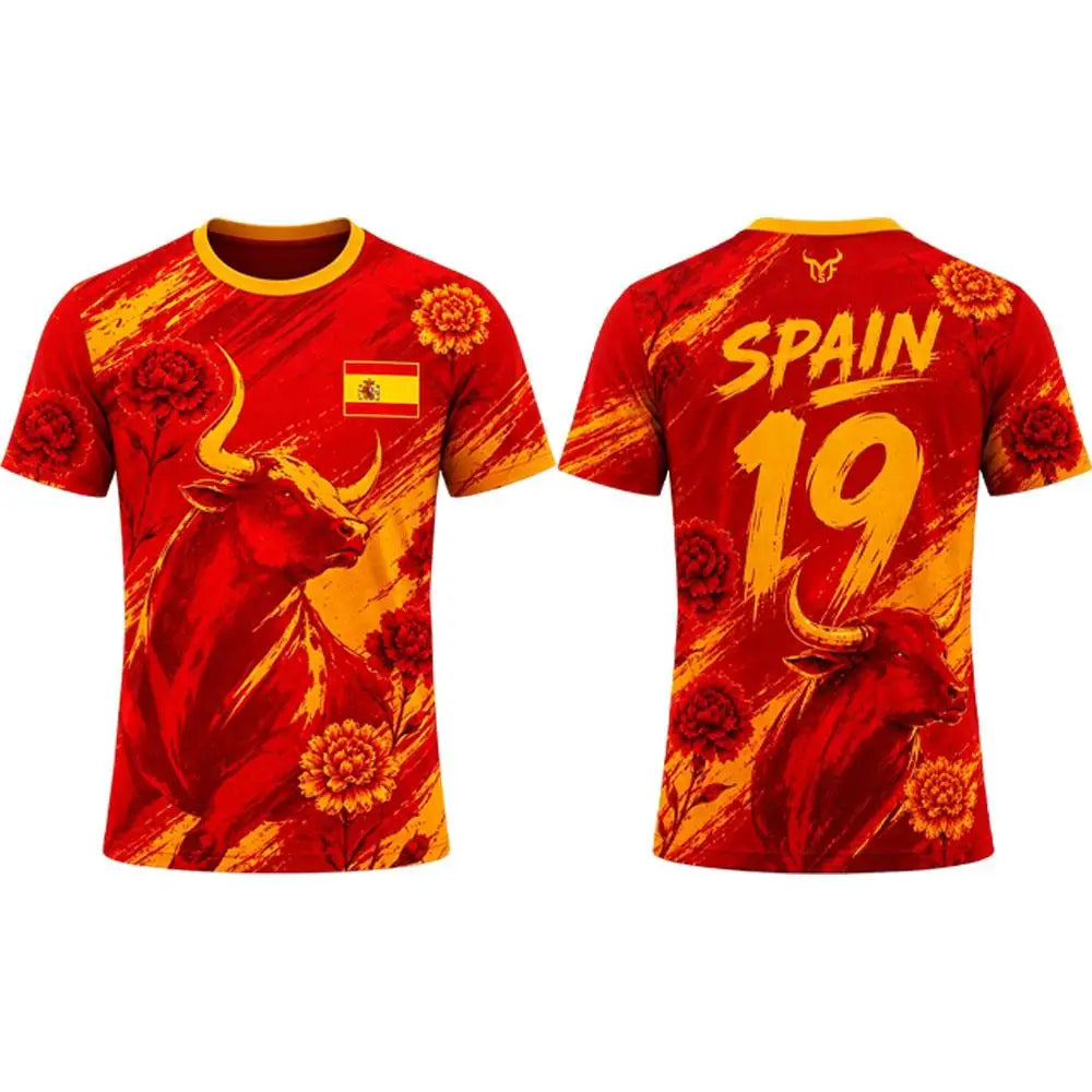 Spain Flag Print Jersey T-shirt 2026