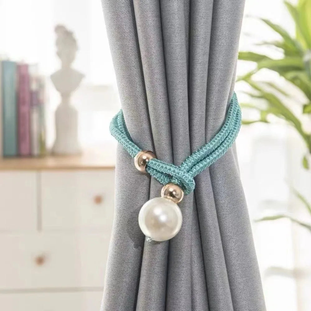 1PC Adjustable Pearl Curtain Clip Buckle Curtain Holder Pearl Binding Hook Home Decoration Accessories Curtain Tieback