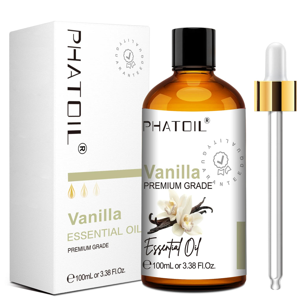 PHATOIL 100ml(3.38 fl.Oz) Eucalyptus Peppermint Tea tree Vanilla Bergamot Aromatherapy Essential Oil For Diffuser,Candle Making