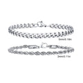 2pcs Men's Chain Bracelets,Stainless Steel Silver Gold Black Color