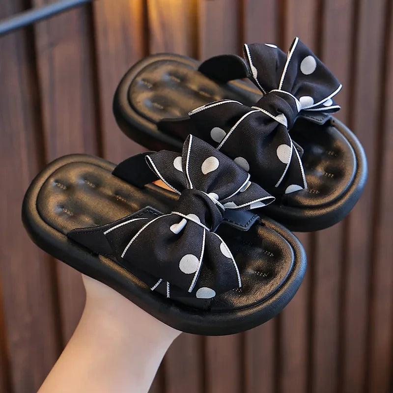 Summer Children's Slippers Girls Princess Bow Non-slip Soft Sole Slippers