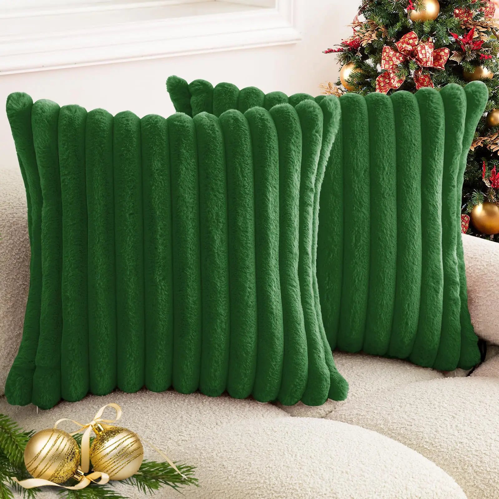 New Faux Rabbit Fur Square Cushion Cover Big Thick Striped Super Soft Solid Color Pillow Cover Sofa Decor Cushion Covers 2026