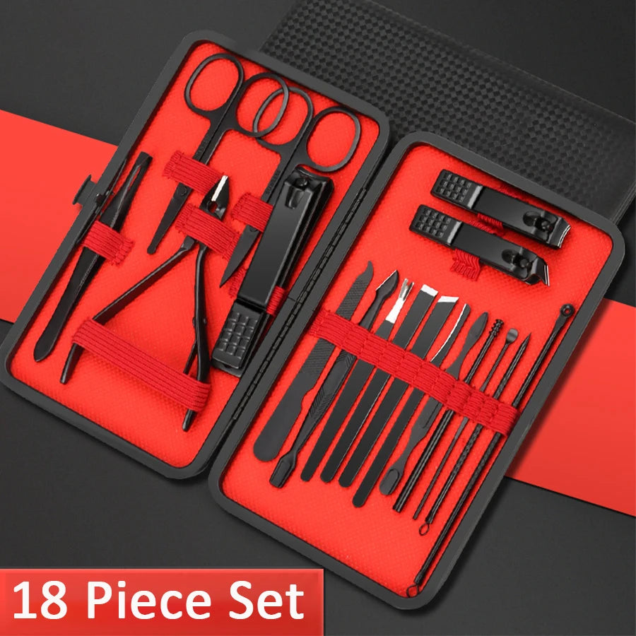 7/10/12/18/20/24PCS Set Professional Fingernail Toenail Set Stainless Steel