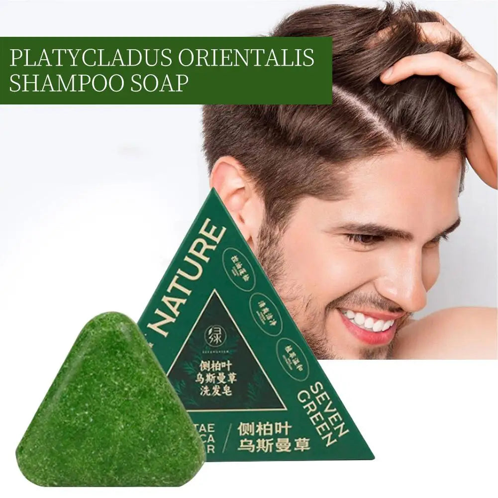 120g Seven Green Platycladi Usman Grass Handmade Shampoo Soap