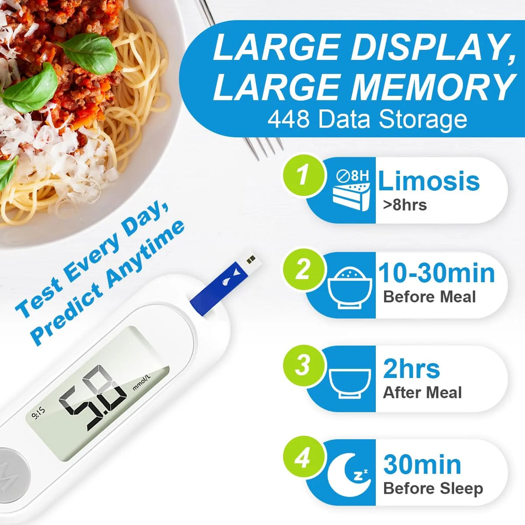 Blood Glucose Meter 50pcs Diabetes Testing Kit No Coding Glucometer Glucose Meter for Home Use Complete Glucose Meter Kit