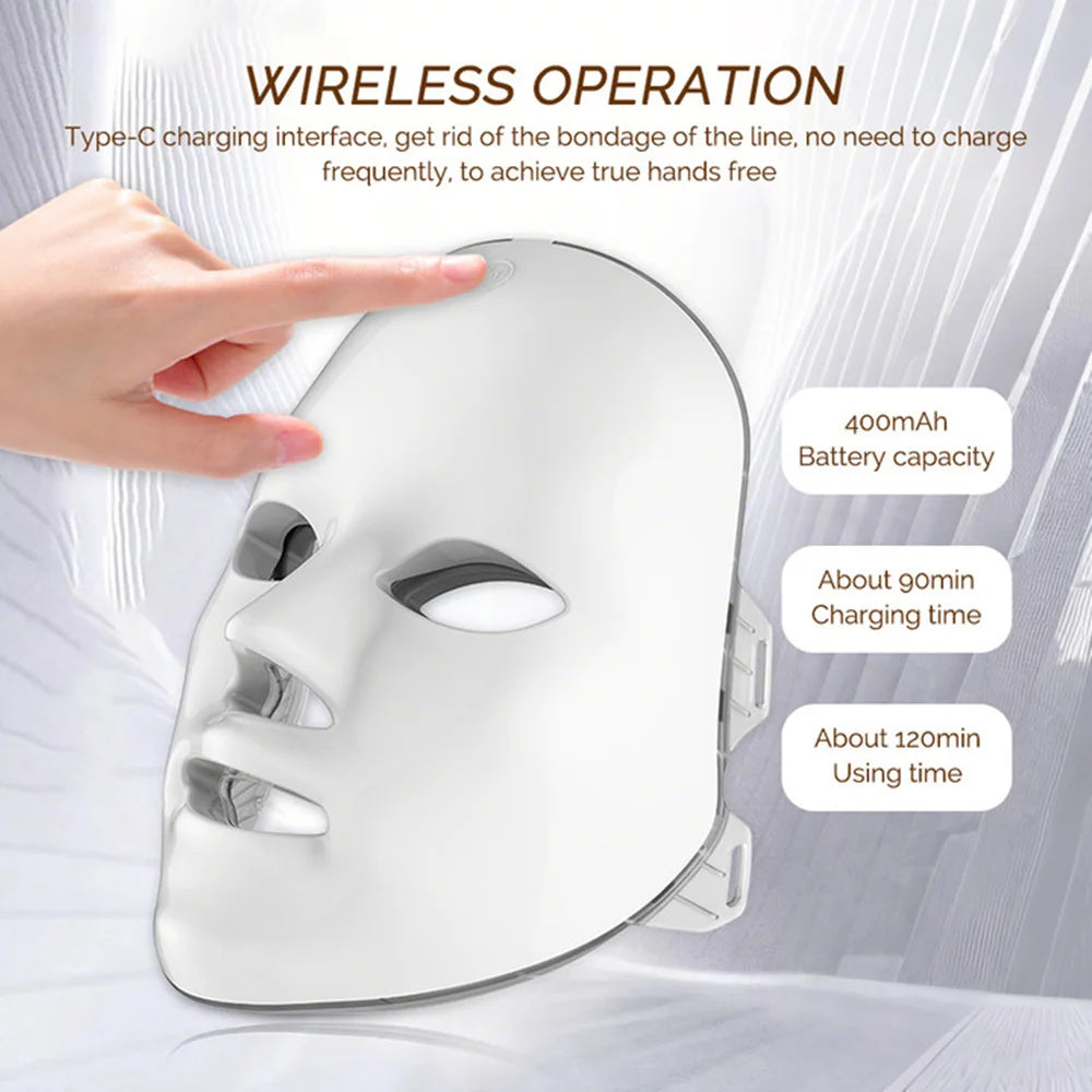 7 Colors Photon Facial LED Mask Red Light Anti-Wrinkle Rejuvenation