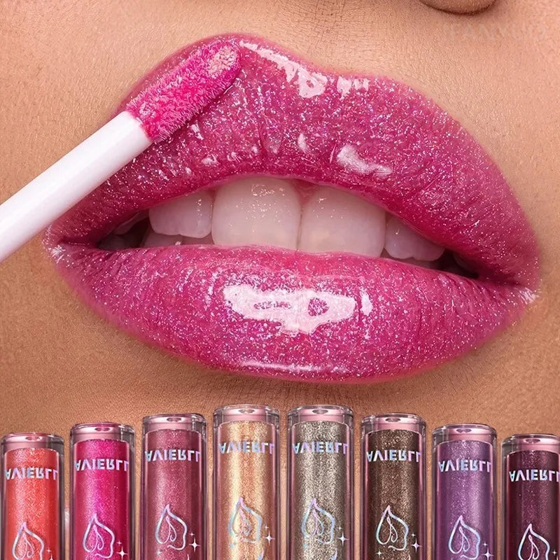 8 Colors Glitter Shimmer Lip Gloss Moisturizing Long Lasting Diamond