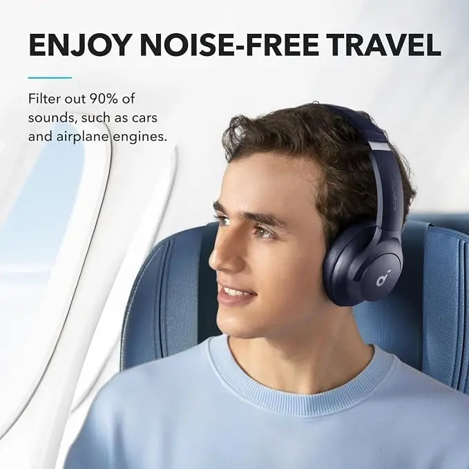 soundcore by Anker Q20i Hybrid ANC Headphones - Wireless Over-Ear BT - 40H Long ANC Playtime