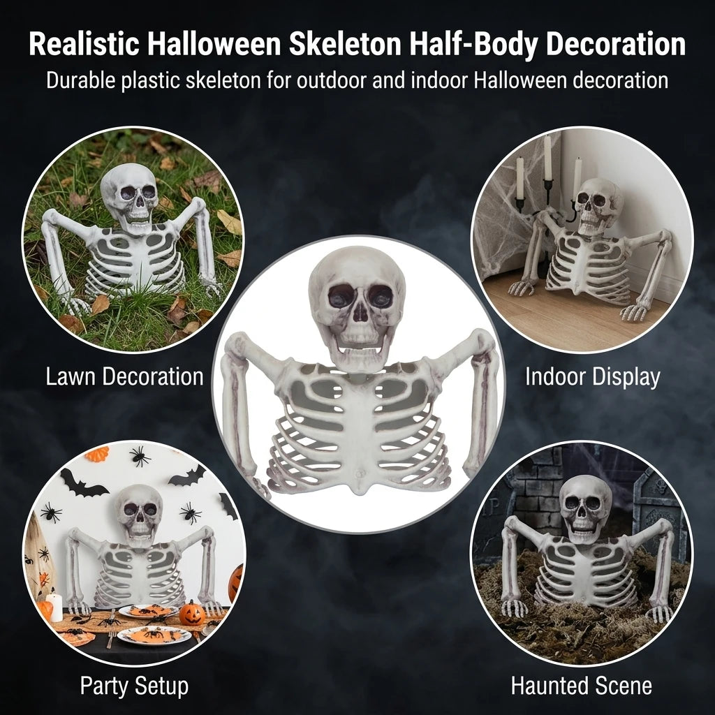 Halloween Realistic Skeleton Ornament with Movable