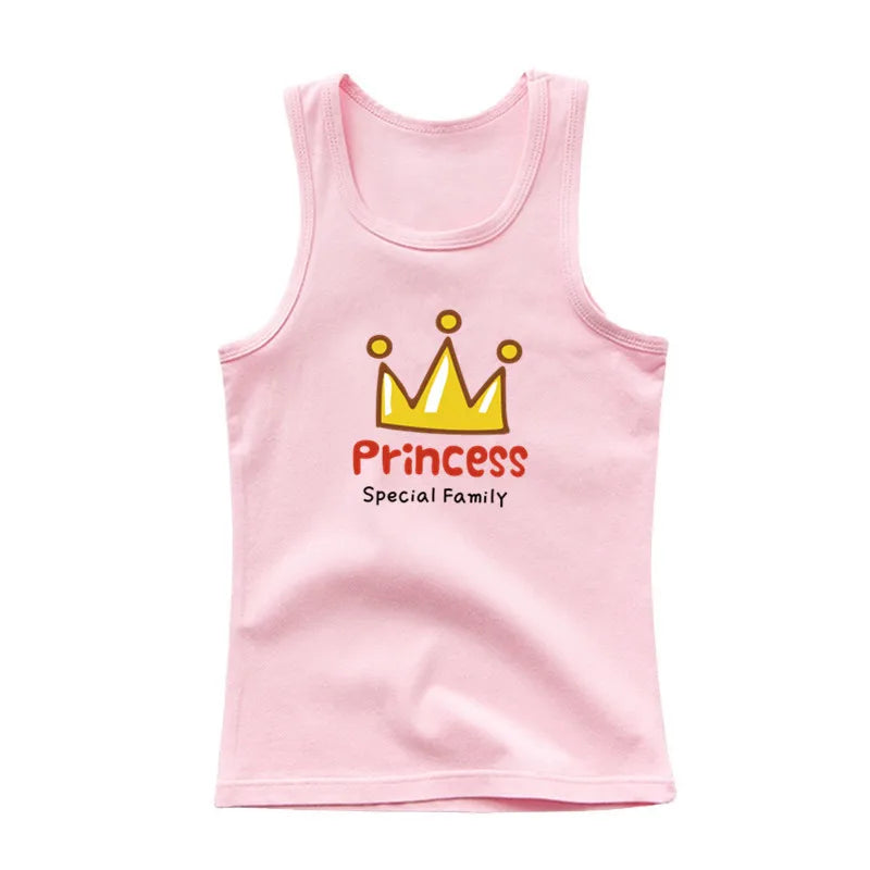 Girls Kawaii Ocean Princess Tanks Kids Sleeveless O-Neck Summer T-Shirt New Catoon Vest Top for Toddler Kids