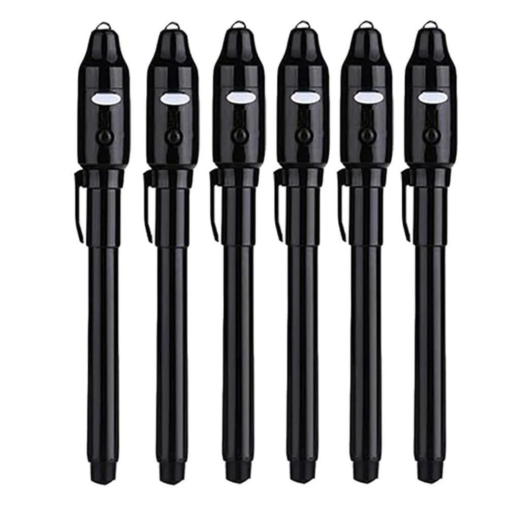 4-12pcs Invisible Ink Pen Spy Pen with UV Light Magic Marker