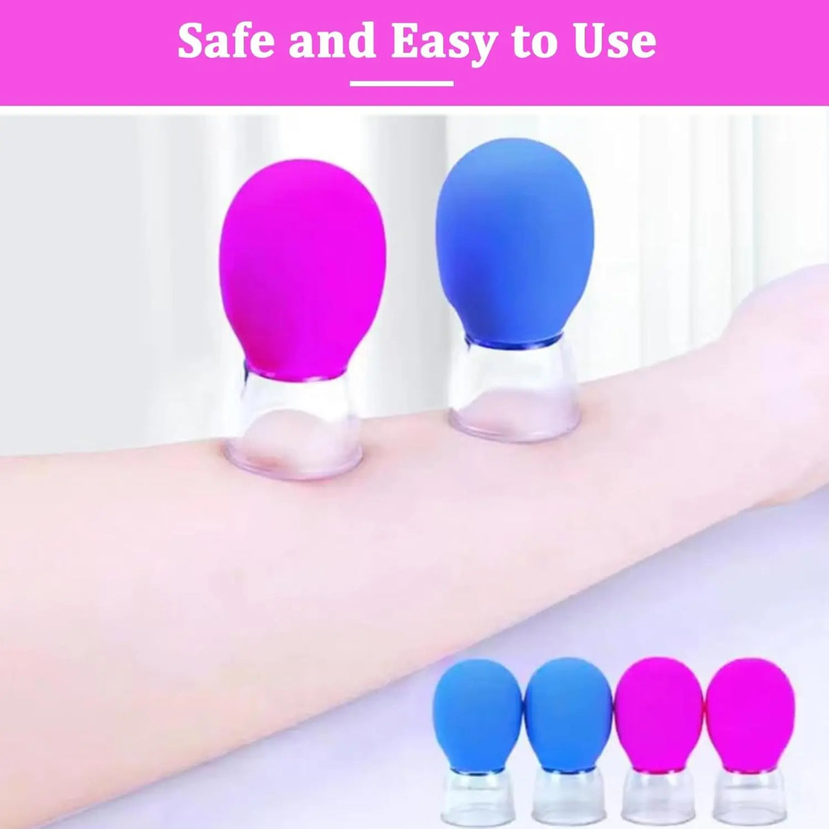 4-piece compact facial cupping care set