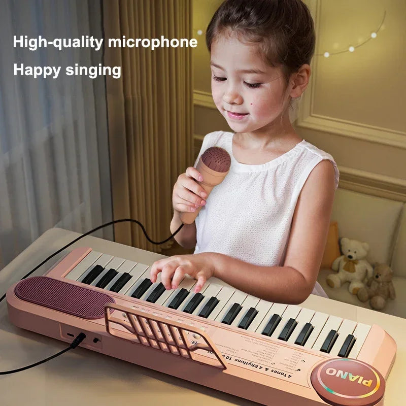 Kids Electric Piano 37 Baby Keyboard with Microphone Singing Songs