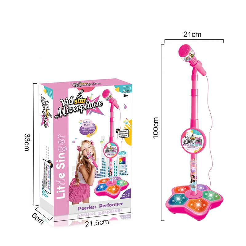 Kids Microphone Stand Toy, Portable Children's Karaoke