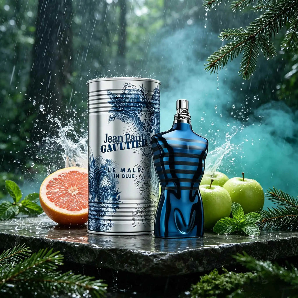 Jean Paul Gaultier Le Male In Blue Men's Perfume ,Softened By Ocean‑Woody Base.
