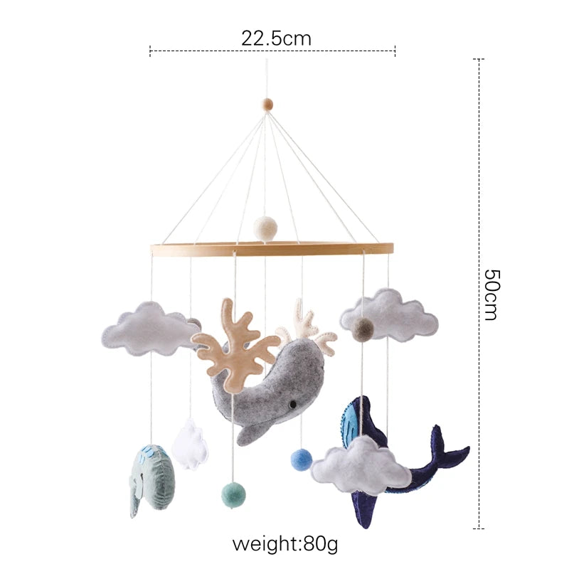 Let's Make Baby Rattle Toy 0-12 Months Wooden Mobile Newborn Music Box Bed Bell Hanging