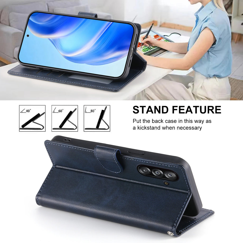 Leather Flip Case For Samsung Galaxy A17 A37 A57 A27 A36 A56 A16 A26 A15 A35 A55 A25 A05S A06 A14 A34 A54 A13 A53 Wallet Cover
