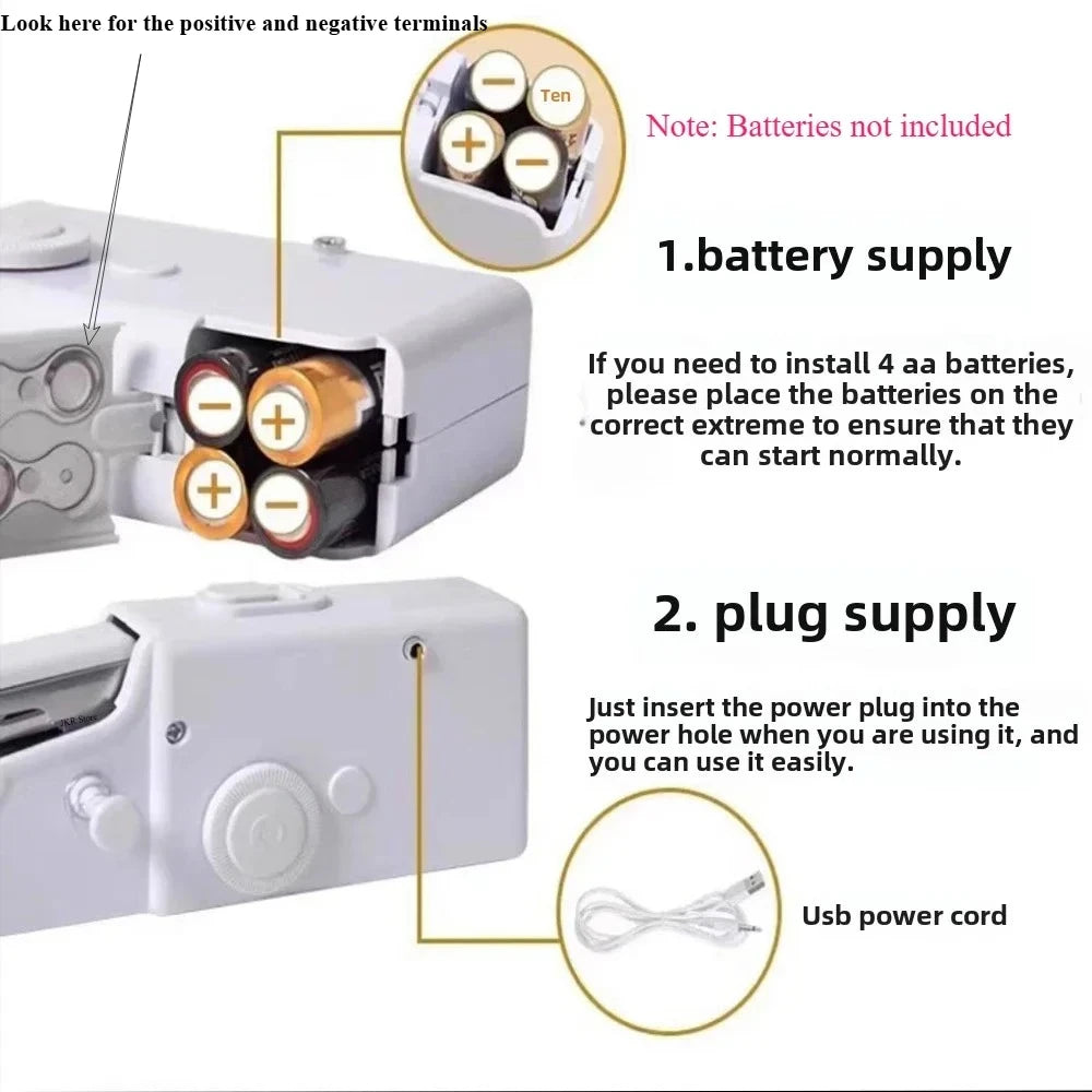 Portable Mini Sewing Machine Handheld Electric Sewing Machine With Bobbin Suitable for Needlework and Manual Work Hand Home DIY