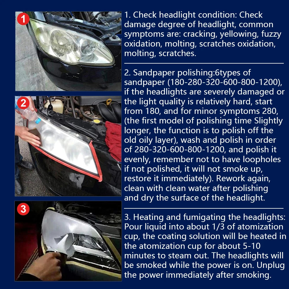 Car Headlight Restoration Kit Car Accessories Headlight Repair Polish
