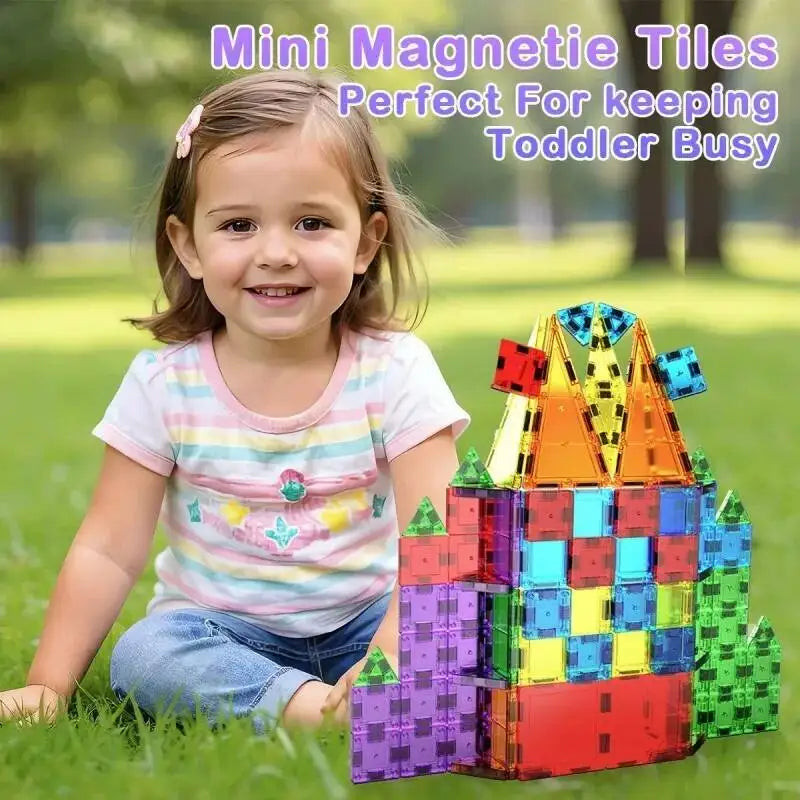 32pcs Magnetic Building Blocks 3D Diamond Magnet Tiles with Iron Case Magnetic Designer Construction Toys for Children Gift