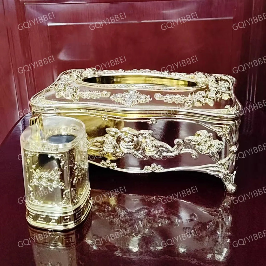European Desktop Decoration Storage Box Kitchen, Living Room, Office, Dining Room, Hotel Tissue Box/Toothpick Holder