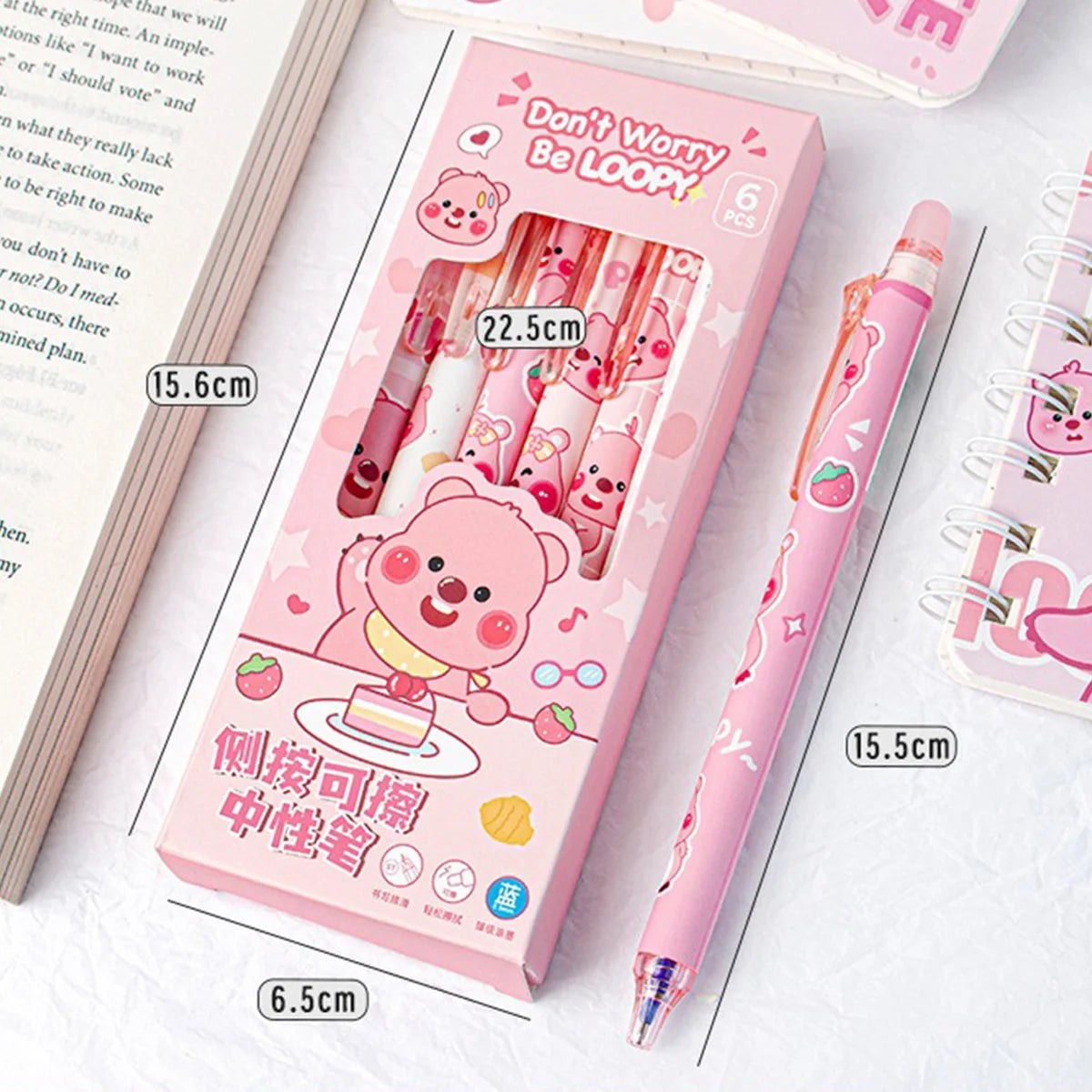 Capybara Erasable Pens 6pcs Refillable Ink Gel